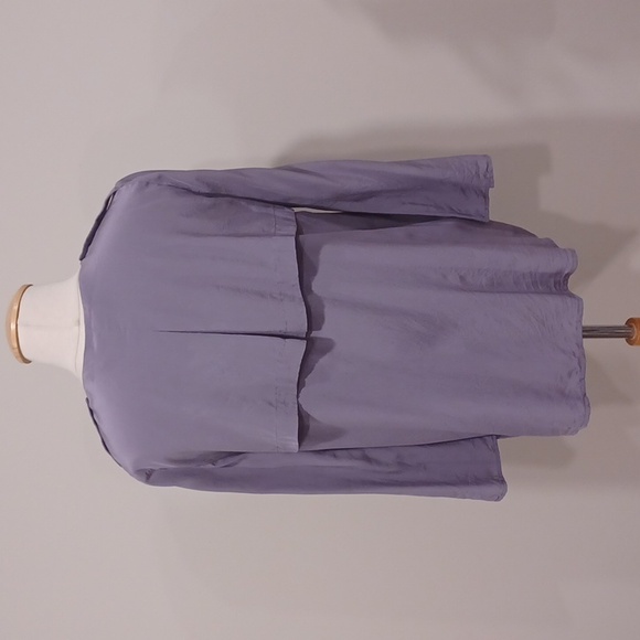 BCBG Frosted Plum "Drew" Silk  Relaxed Fit Blouse- Sz. Sm - Picture 7 of 10